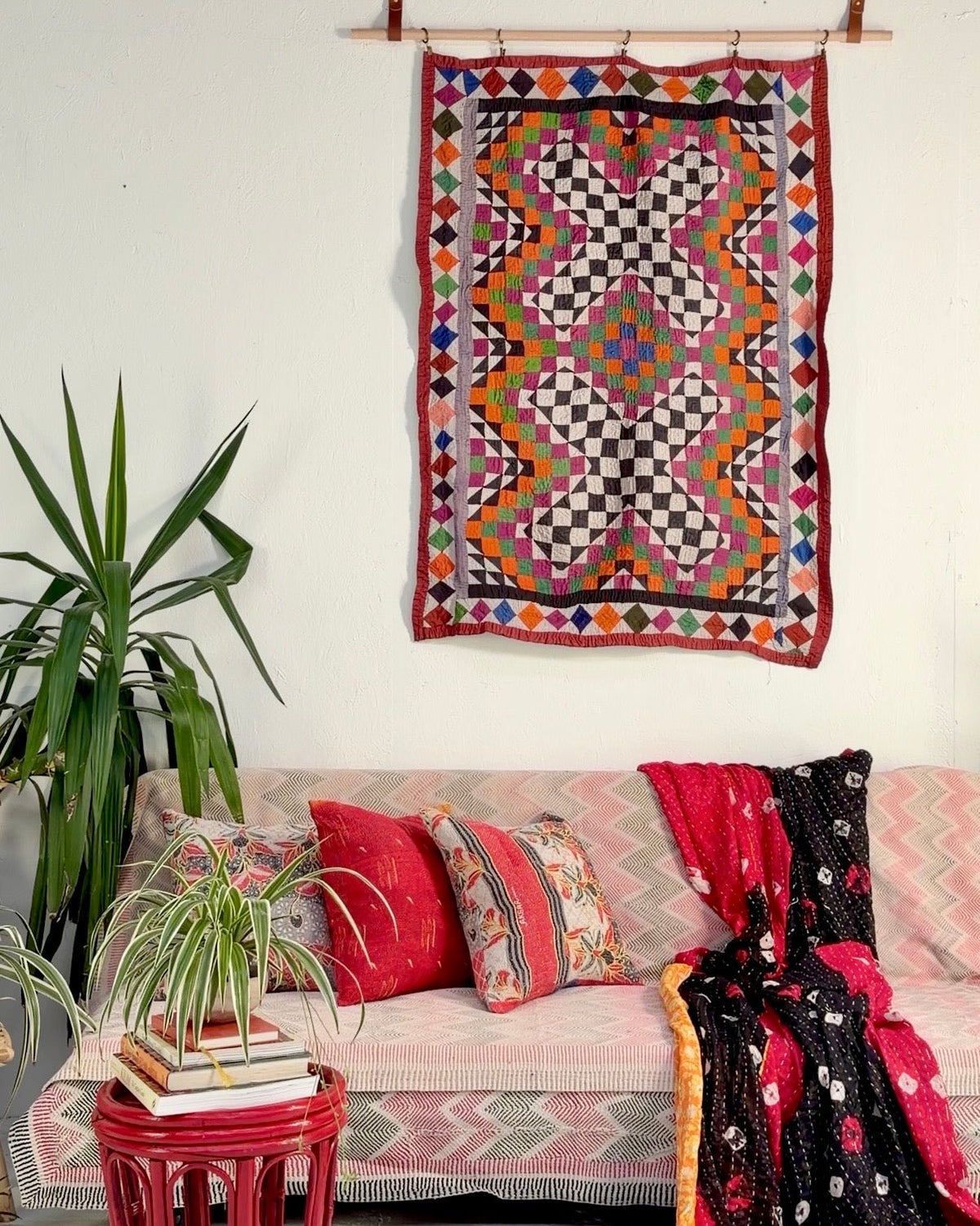 Small Ralli Quilt In Geometric Patchwork - Biggs & Hill
