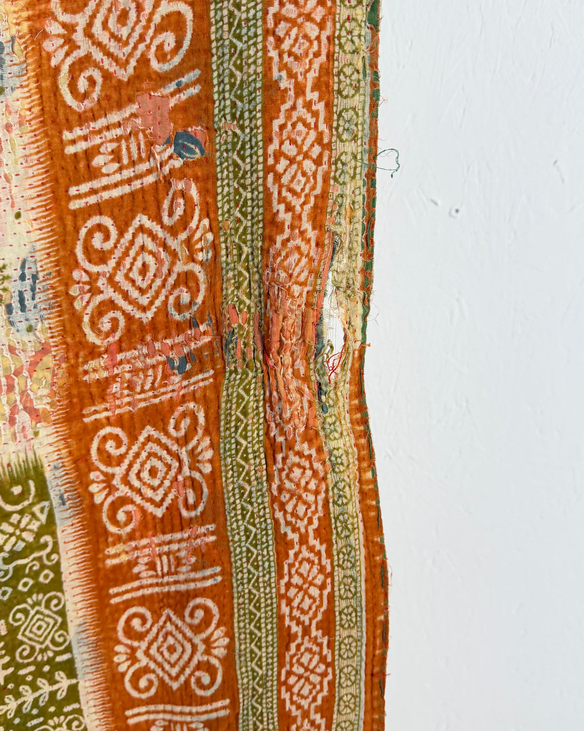 Project Kantha Quilt: Green and Orange