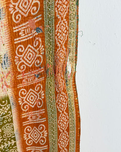 Project Kantha Quilt: Green and Orange