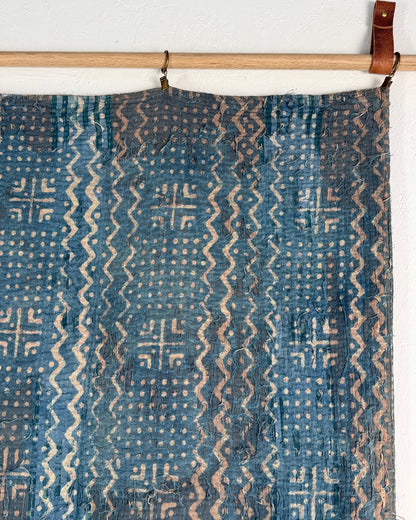 Large Heavy Indigo Print Kantha Quilt - Biggs & Hill
