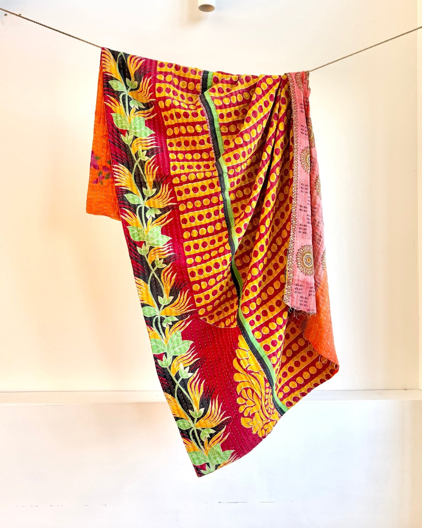 Sari Fabric Kantha Quilt 22 - Biggs & Hill