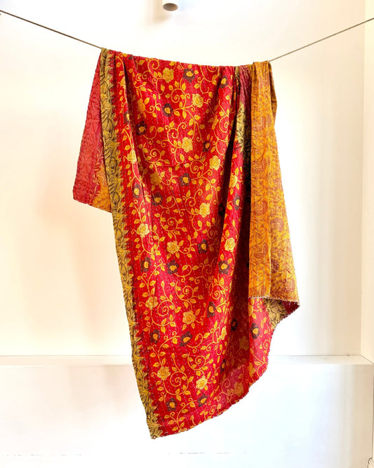 Sari Fabric Kantha Quilt 26 - Biggs & Hill