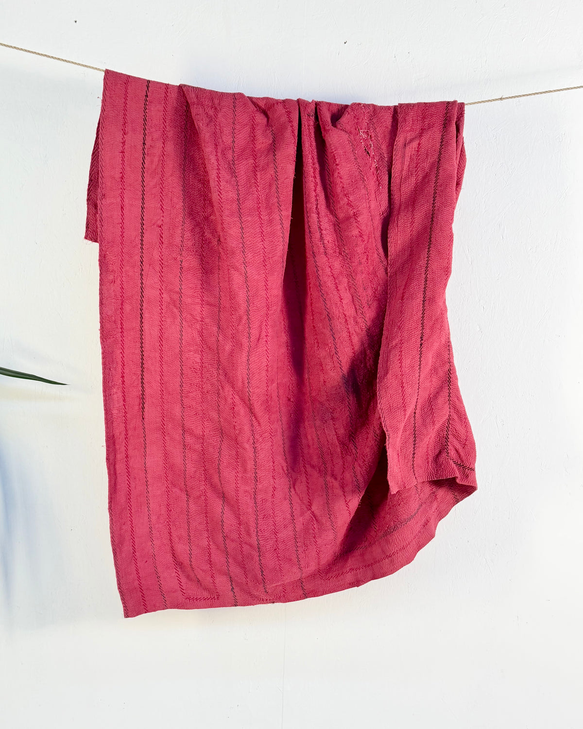 Project Kantha Quilt: Embroidered Deep Pink