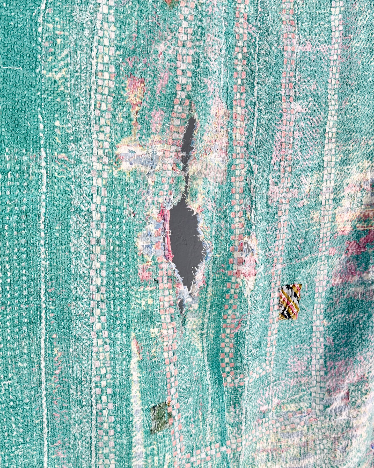 Project Kantha Quilt: Green and Blue With Authentic Aged Texture
