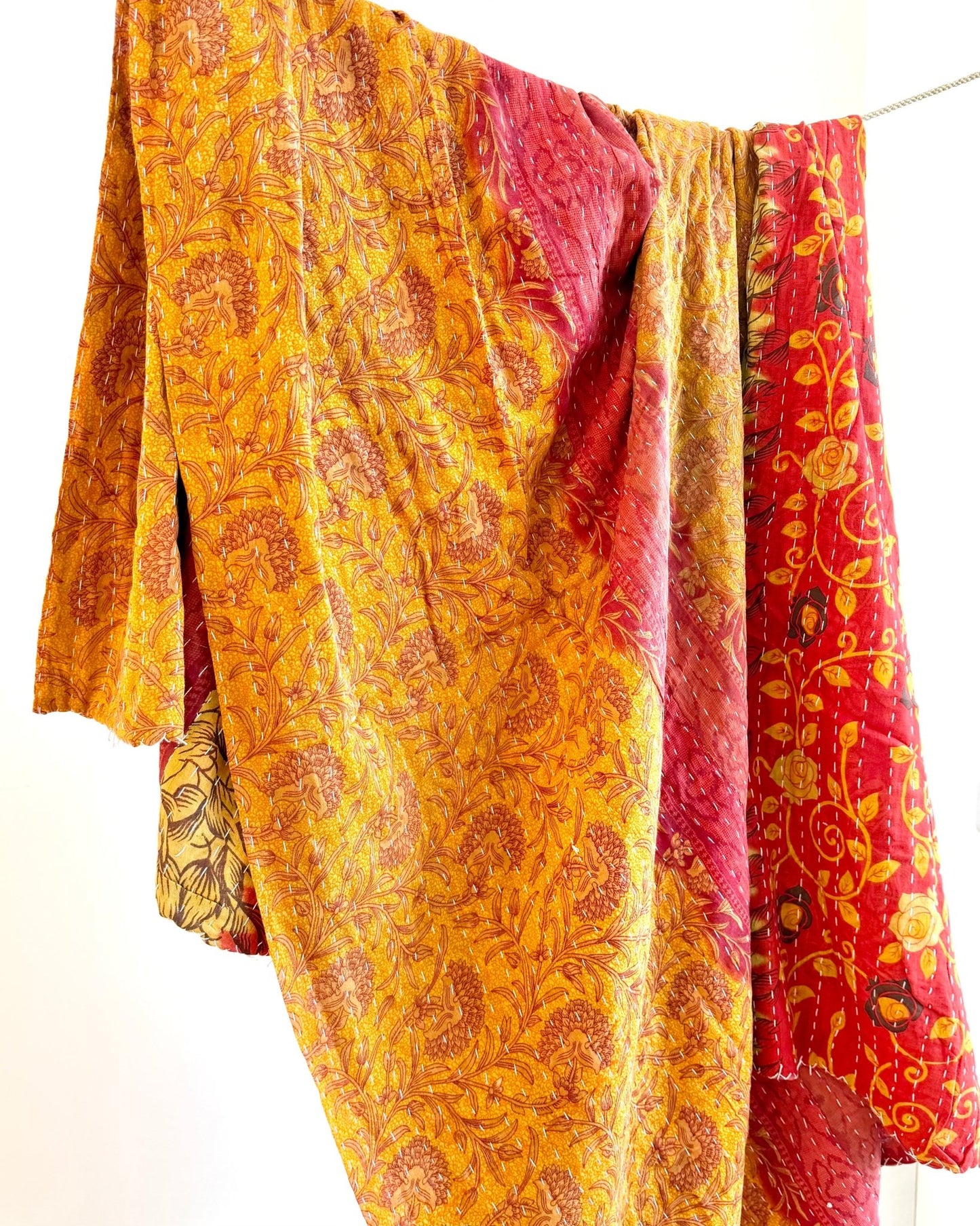 Sari Fabric Kantha Quilt 26 - Biggs & Hill