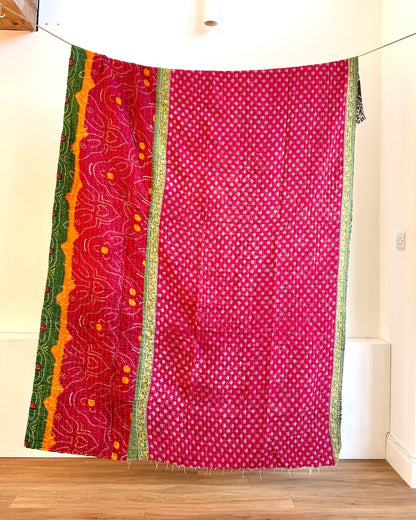 Sari Fabric Kantha Quilt 23 - Biggs & Hill