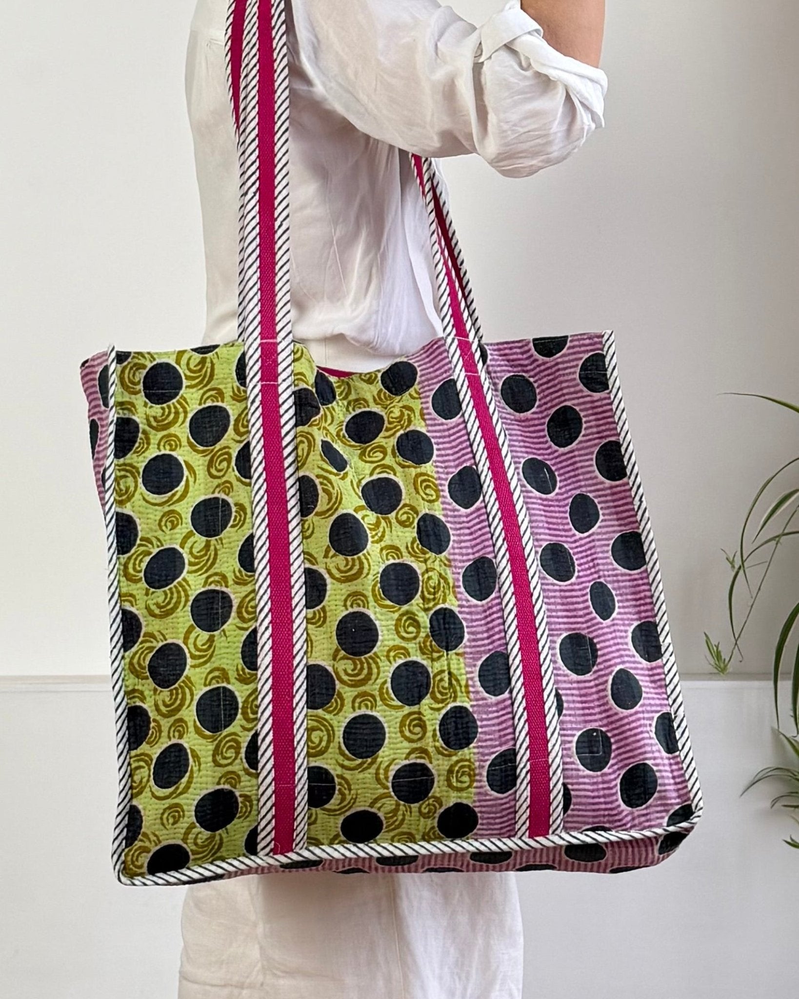 XL Vintage Kantha Tote Bag 21 - Biggs & Hill