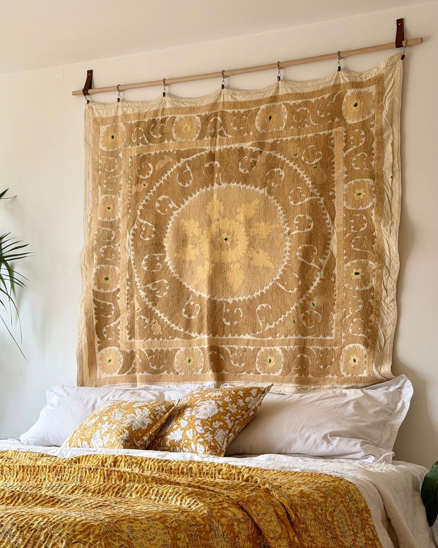 Uzbek Suzani Wall Hanging With Cotton Hand Embroidery 05 - Biggs & Hill