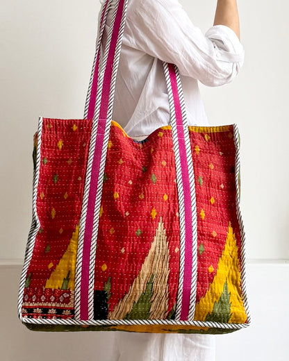 XL Vintage Kantha Tote Bag 04 - Biggs & Hill