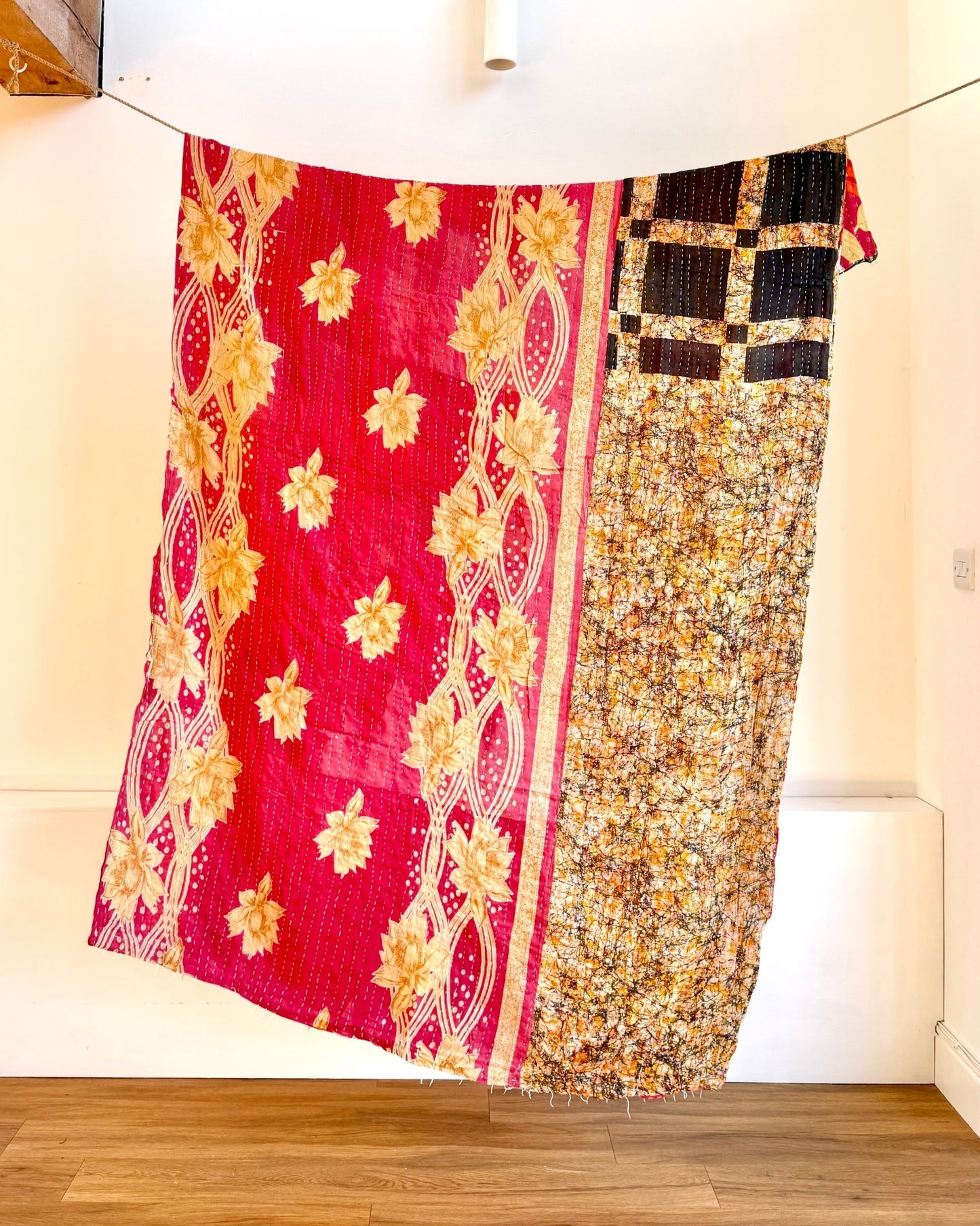 Sari Fabric Kantha Quilt 18 - Biggs & Hill