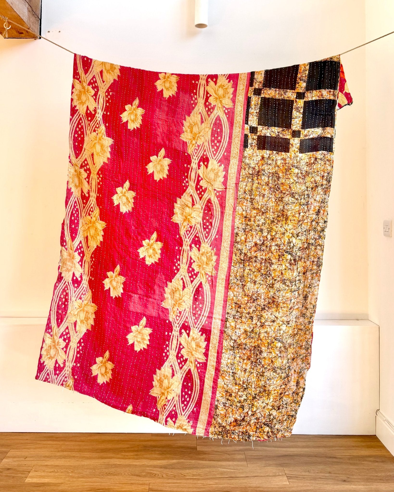 Sari Fabric Kantha Quilt 18 - Biggs & Hill