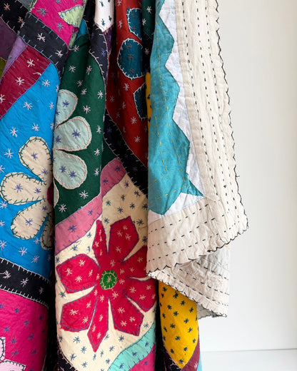 Patchwork Hand Stitched Jogi Bedspread 10 - King Size - Biggs & Hill