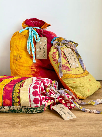 Upcycled Sari Fabric Gift Bag - Biggs & Hill
