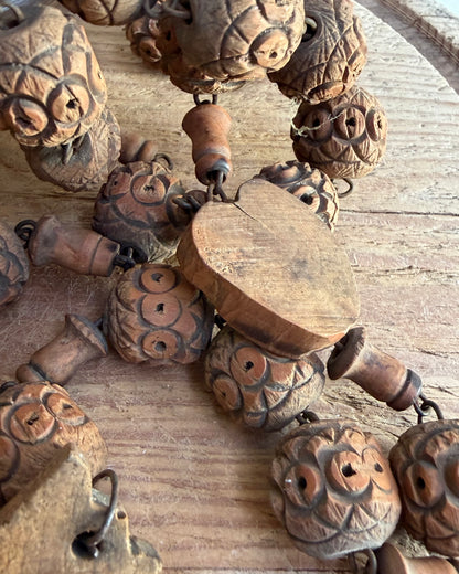 Vintage French Lourdes Rosary (Chapelet) – Wooden Pilgrimage Beads