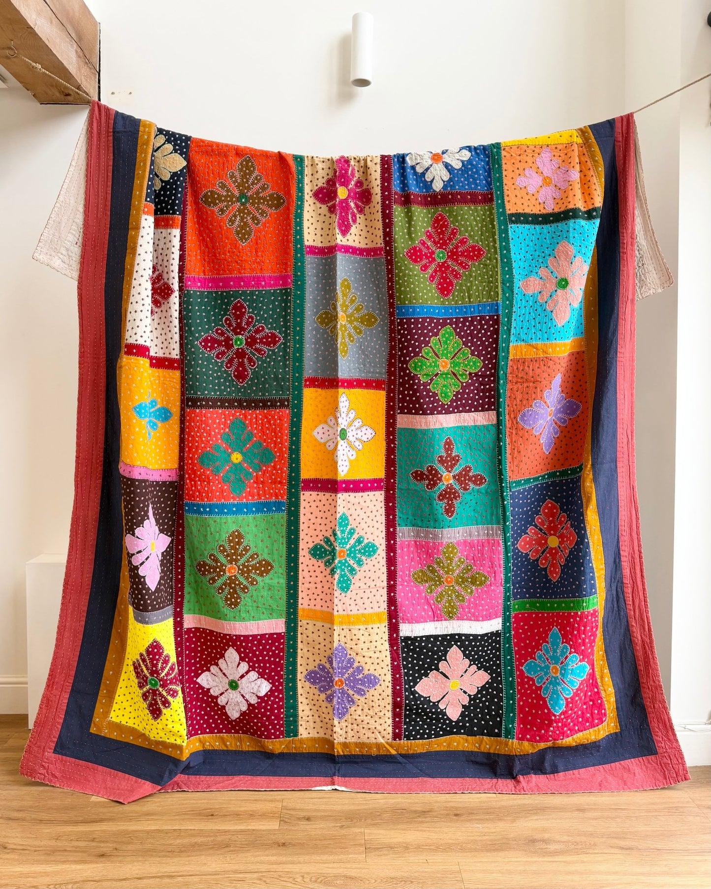 Patchwork Hand Stitched Jogi Bedspread 07 - King Size - Biggs & Hill