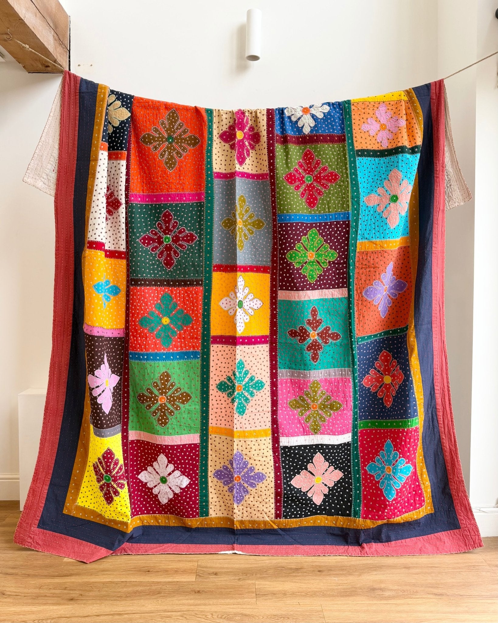 Patchwork Hand Stitched Jogi Bedspread 07 - King Size - Biggs & Hill