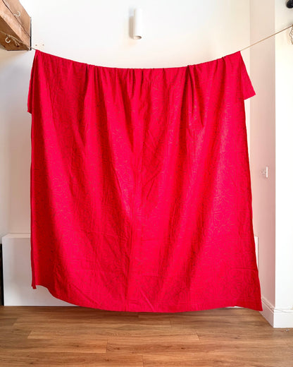 Embroidered Handmade Revival Nakshi Kantha Bedcover In Red - Biggs & Hill