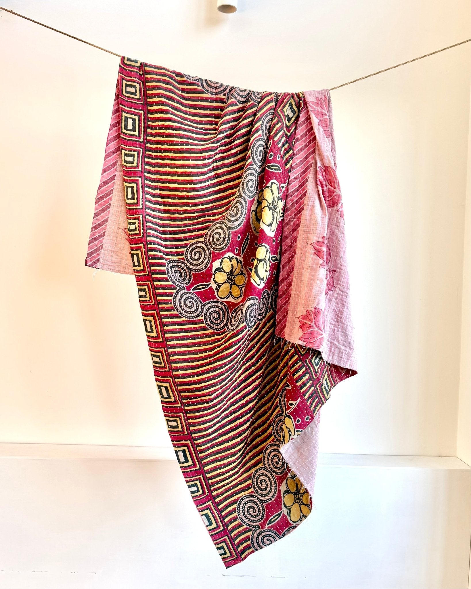 Sari Fabric Kantha Quilt 24 - Biggs & Hill