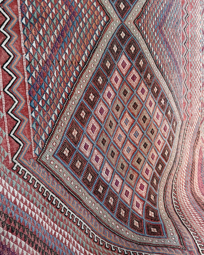 Vintage Afghan Handwoven Wool Tribal Soumac Area Rug - Biggs & Hill