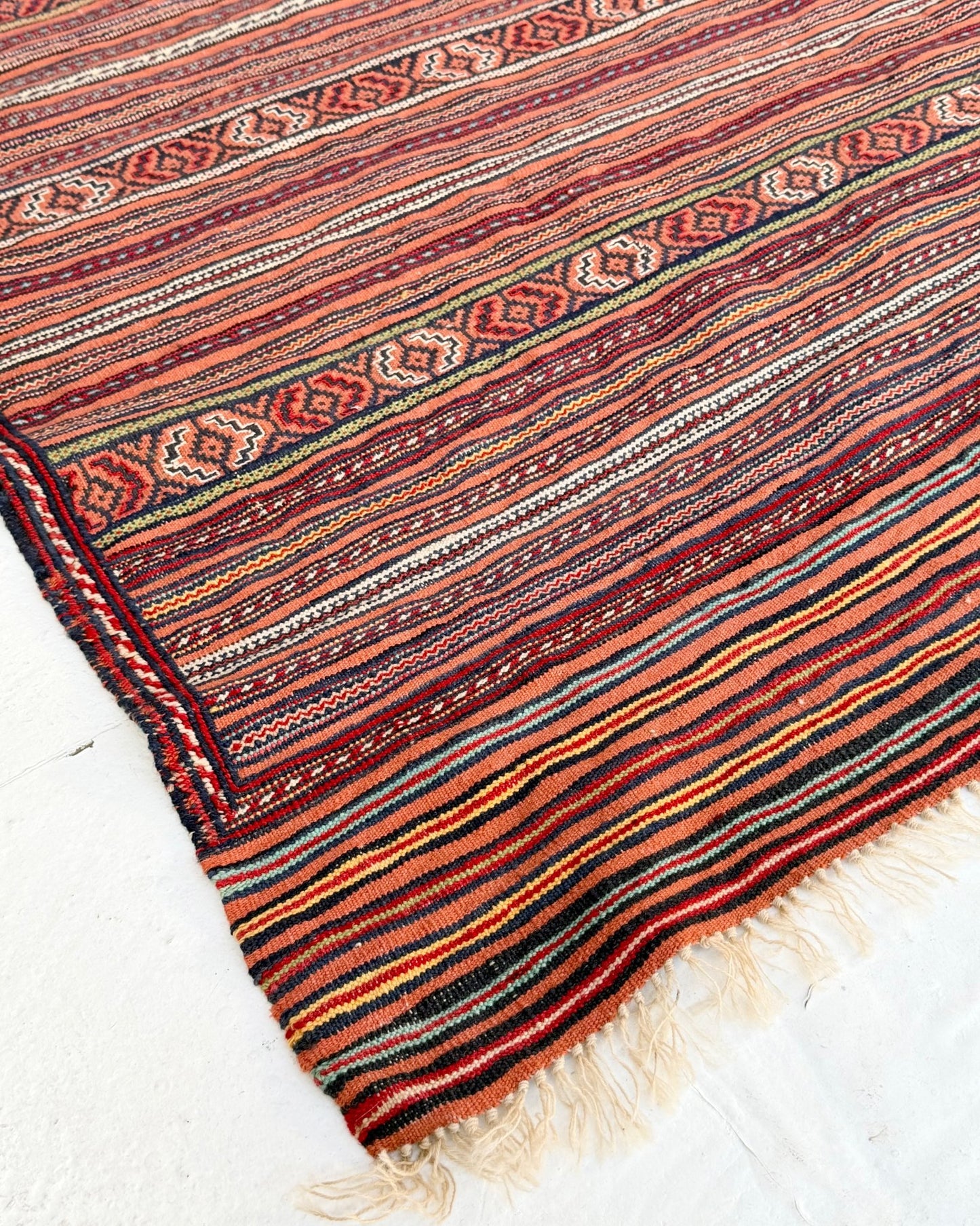 Red and Yellow Vintage Afghan Kilim Rug - Biggs & Hill