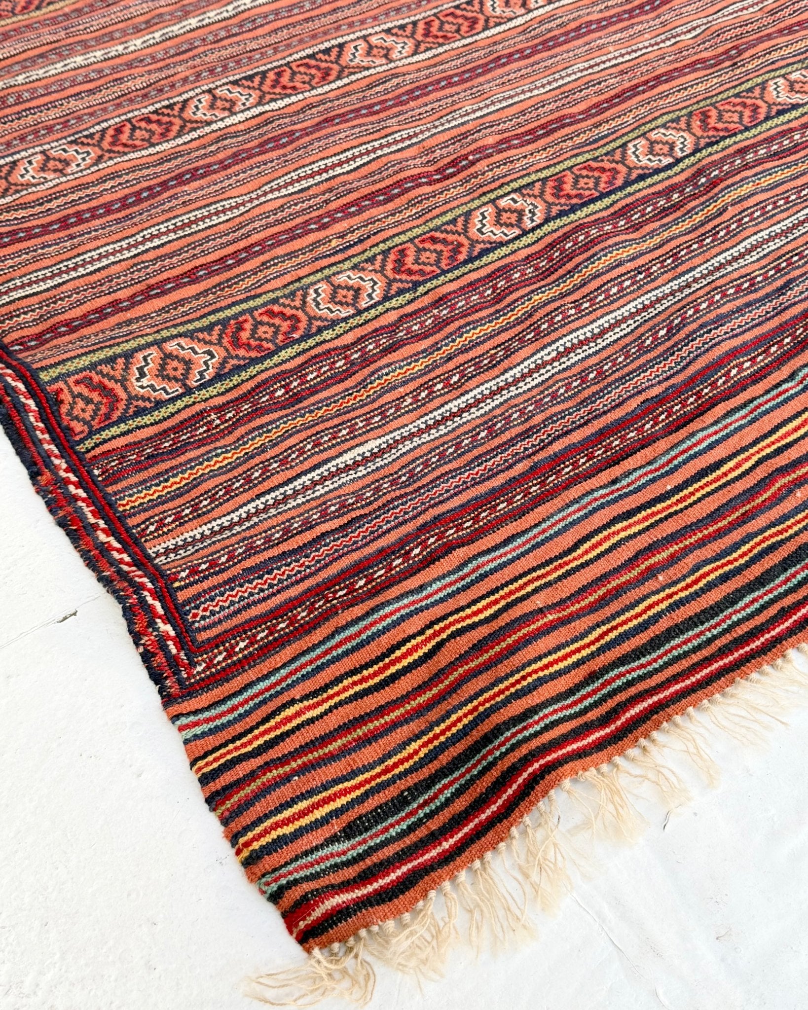 Red and Yellow Vintage Afghan Kilim Rug - Biggs & Hill
