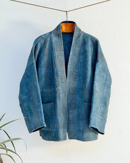 Índigo Printed Kantha Jacket