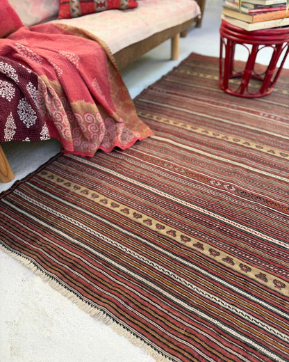 Red and Yellow Vintage Afghan Kilim Rug - Biggs & Hill