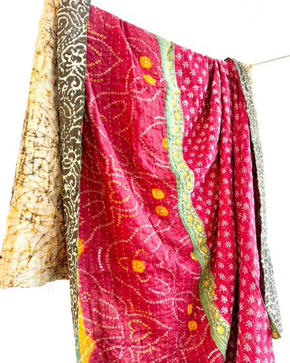Sari Fabric Kantha Quilt 23 - Biggs & Hill