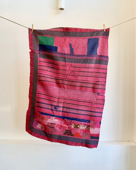 Project Kantha Quilt: Bright Pink Extra Heavy Kantha Section