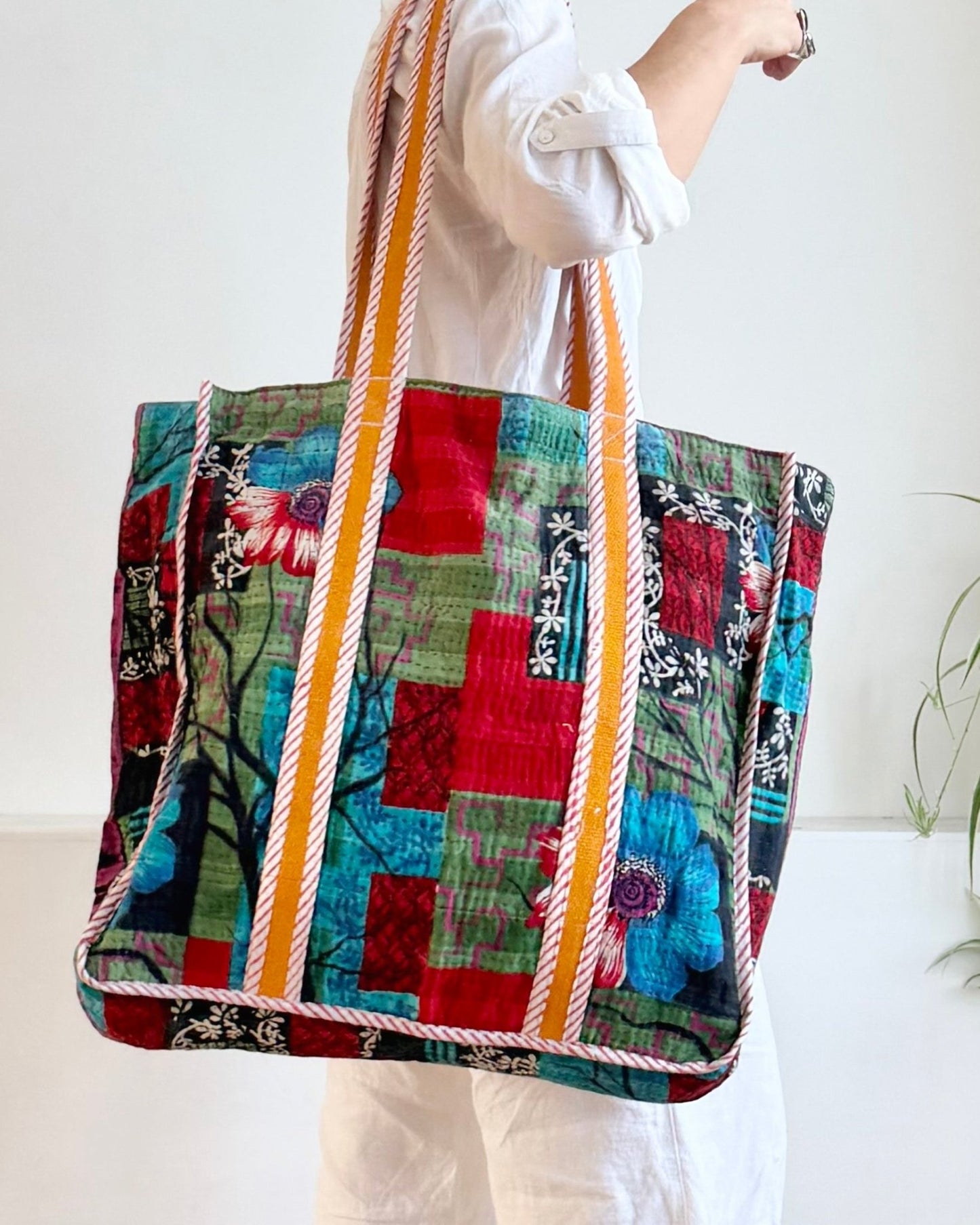 XL Vintage Kantha Tote Bag 15 - Biggs & Hill