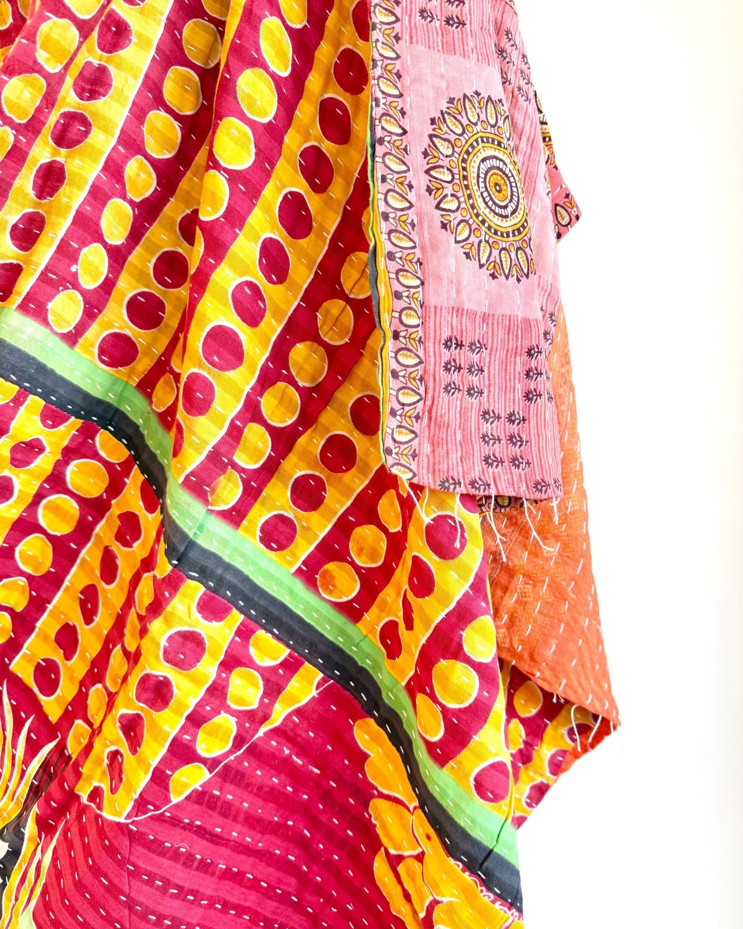 Sari Fabric Kantha Quilt 22 - Biggs & Hill