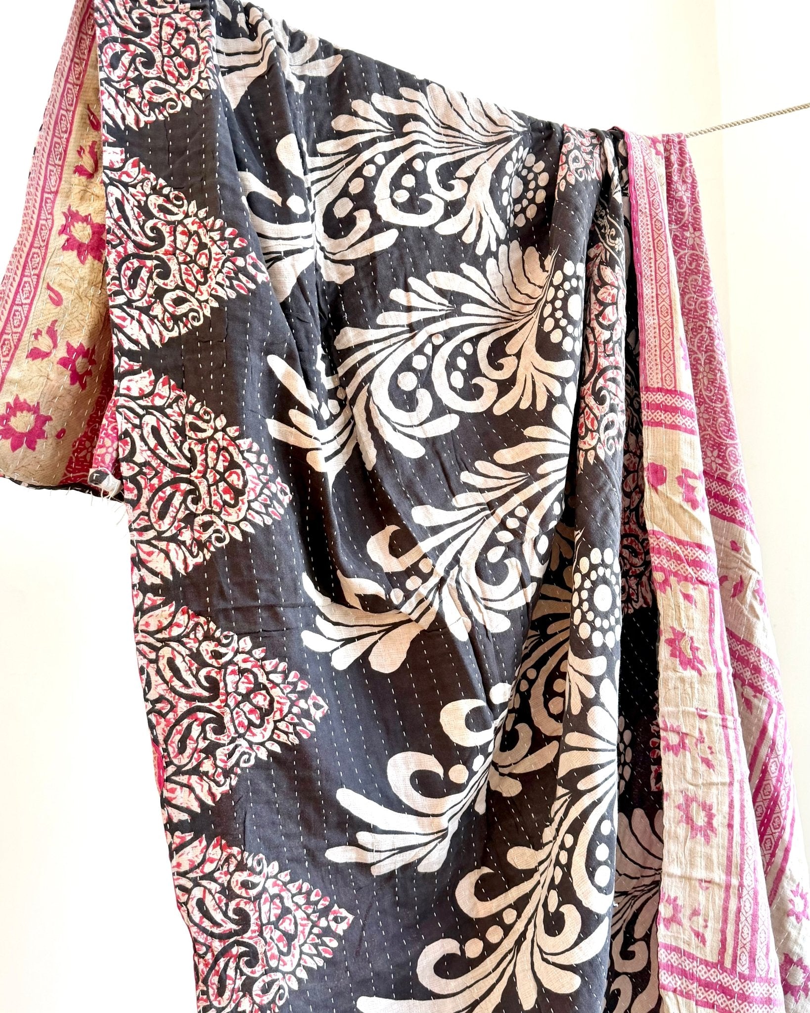 Sari Fabric Kantha Quilt 31 - Biggs & Hill