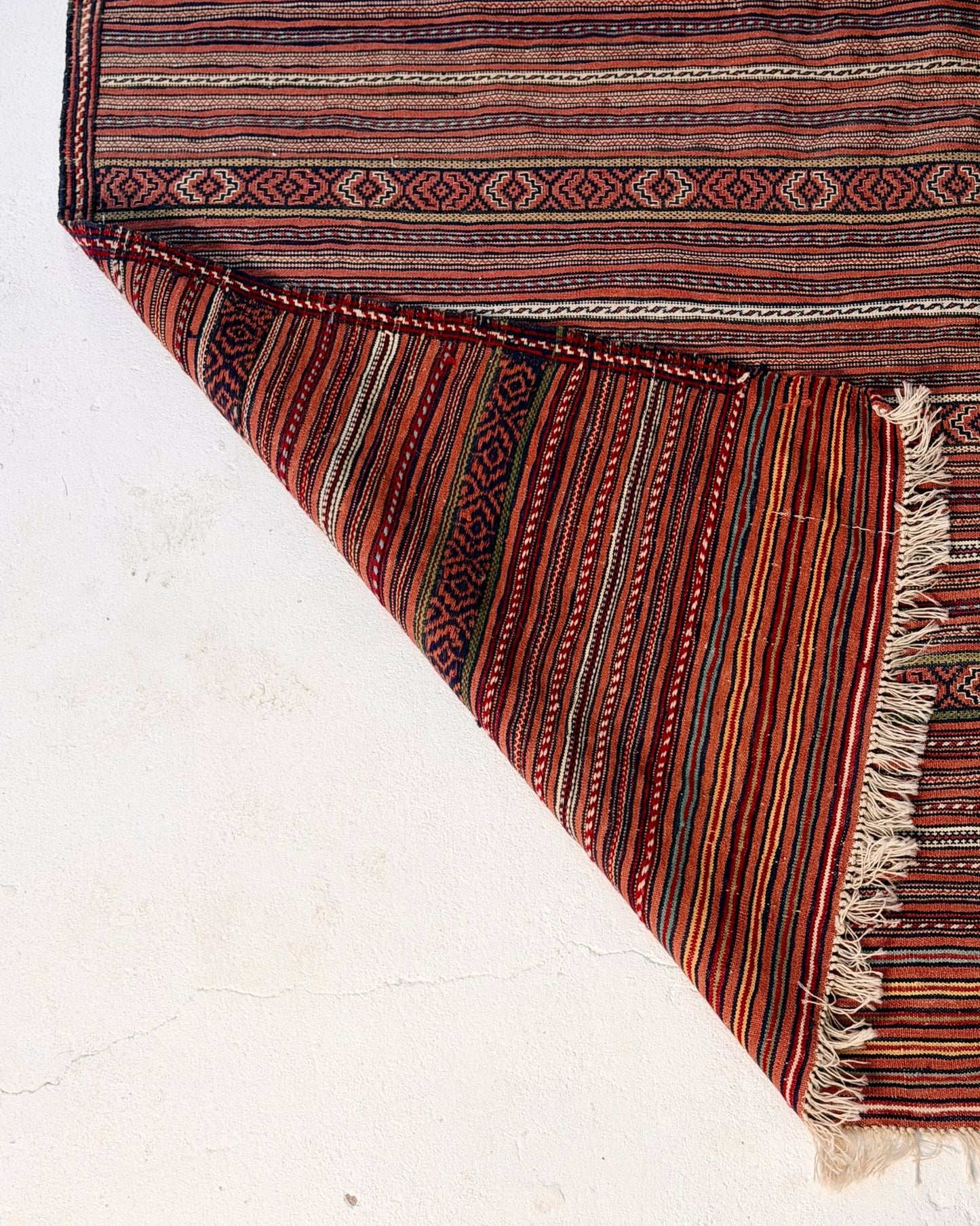 Red and Yellow Vintage Afghan Kilim Rug - Biggs & Hill