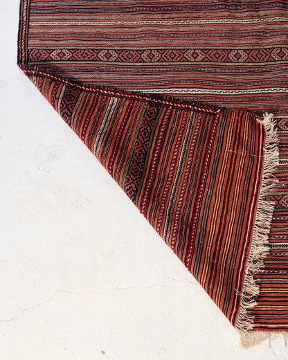 Red and Yellow Vintage Afghan Kilim Rug - Biggs & Hill