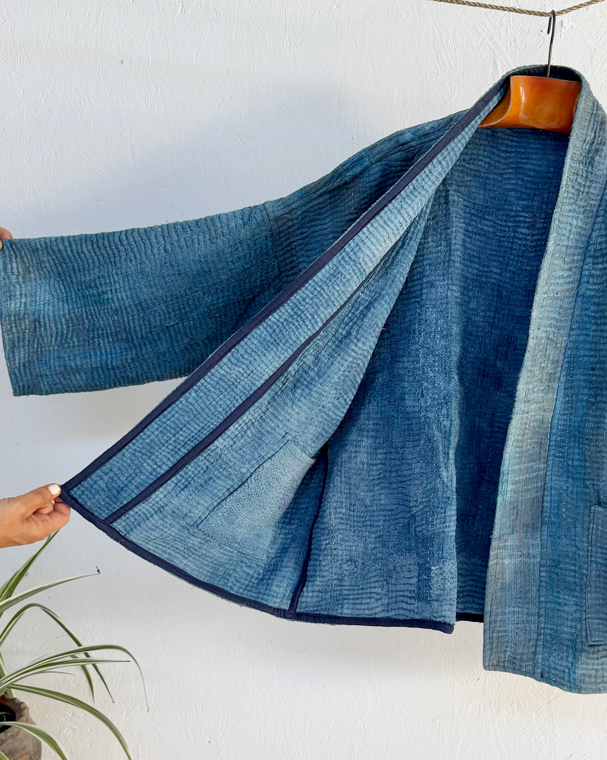 Índigo Printed Kantha Jacket