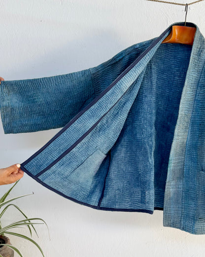 Índigo Printed Kantha Jacket