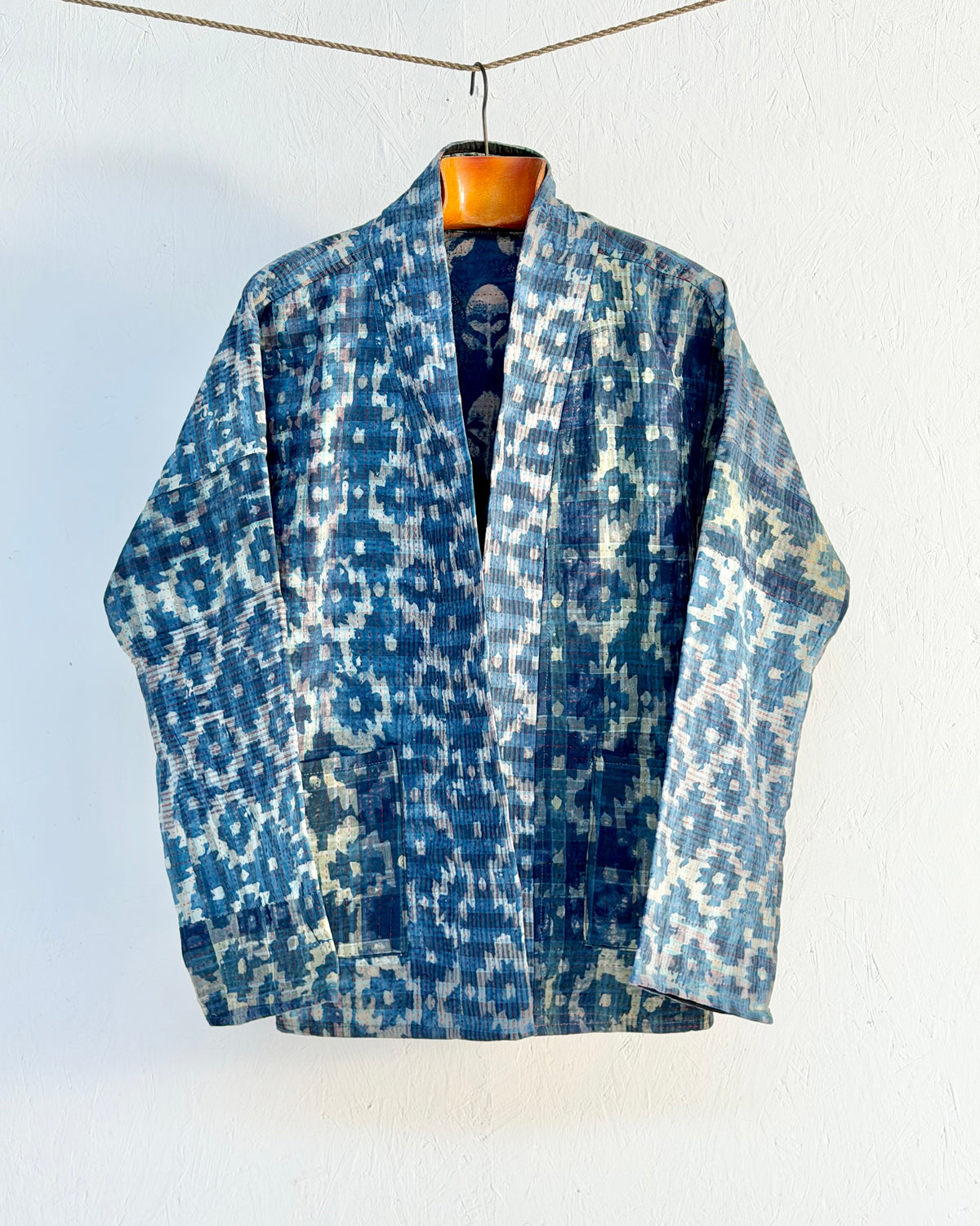 Índigo Printed Kantha Jacket