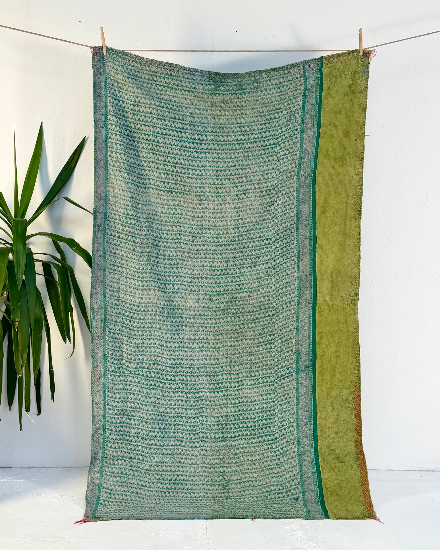 Project Kantha Quilt: Green and Blue
