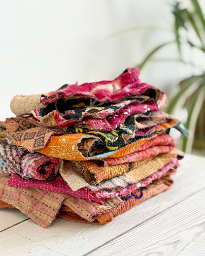 Kantha Fabric Scrap Offcuts - Biggs & Hill