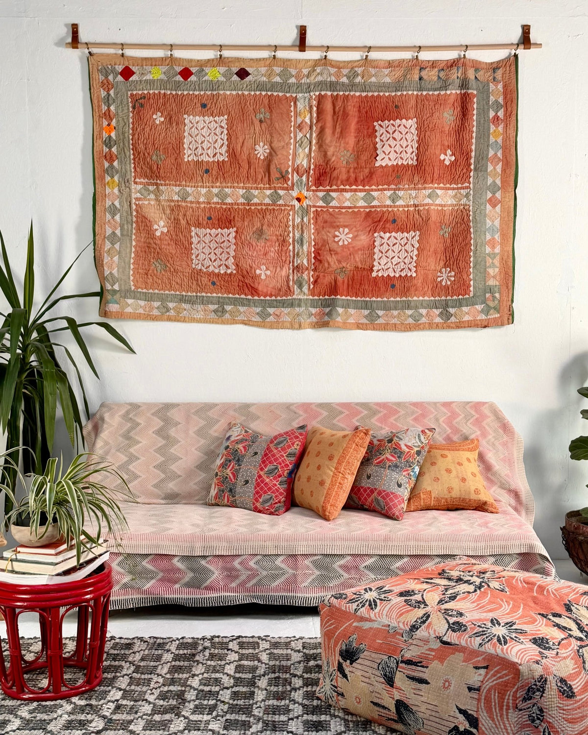 Large Ralli Quilt In Pastel Patchwork - Biggs & Hill