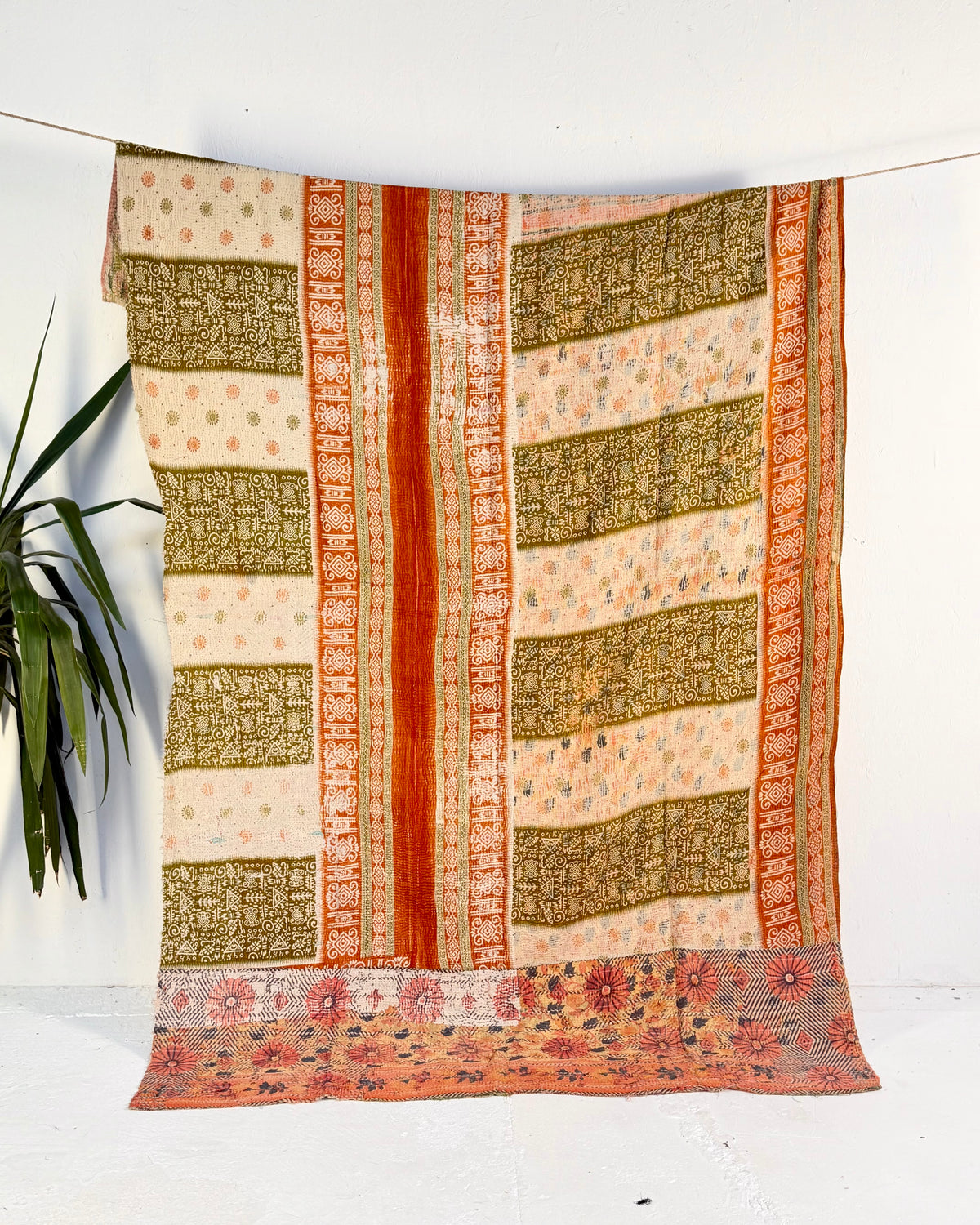 Project Kantha Quilt: Green and Orange