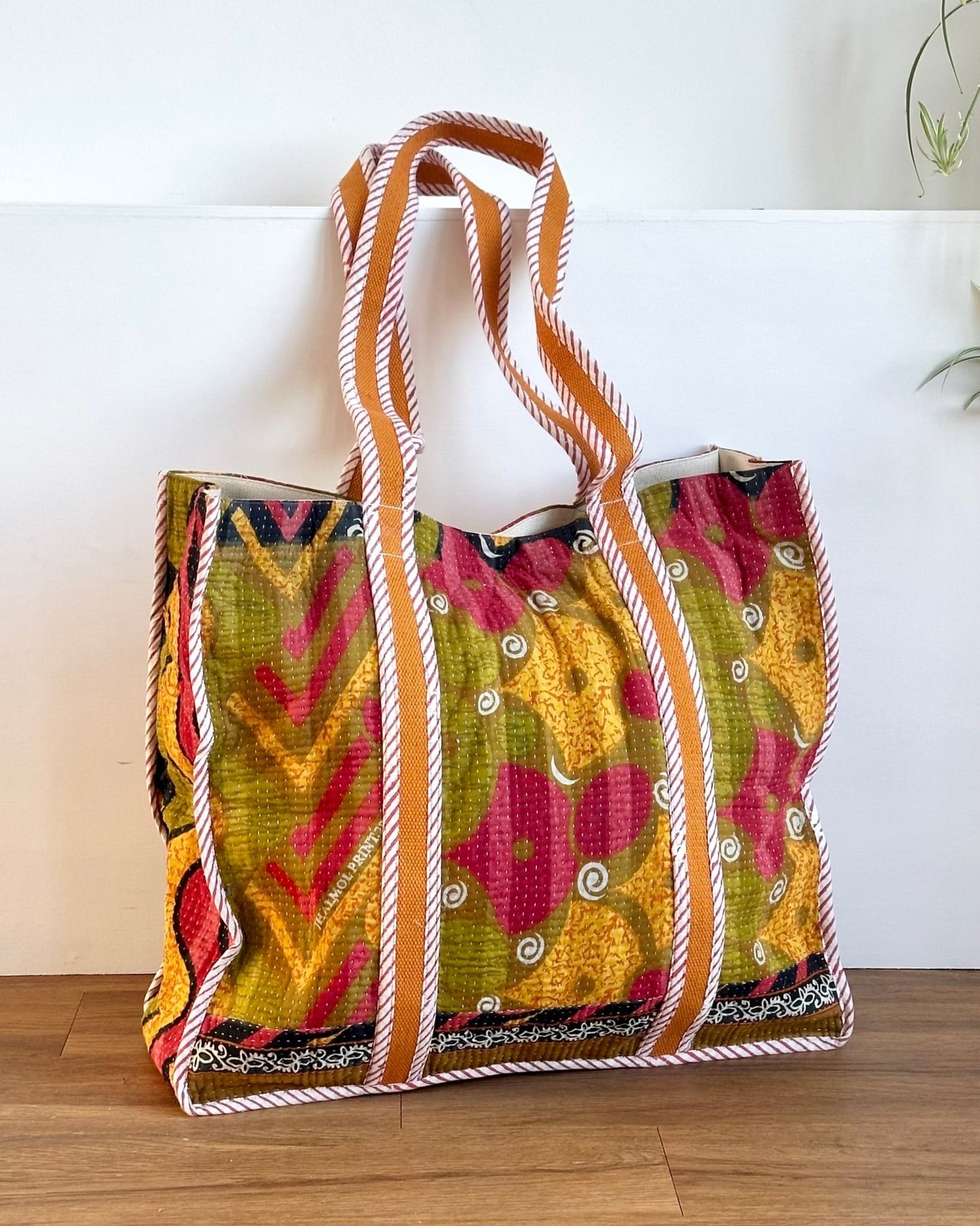 XL Vintage Kantha Tote Bag 17 - Biggs & Hill
