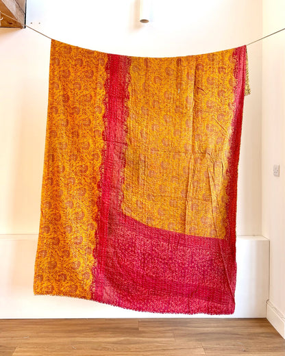 Sari Fabric Kantha Quilt 26 - Biggs & Hill