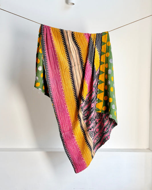 Vintage Sari Kantha Quilt #9