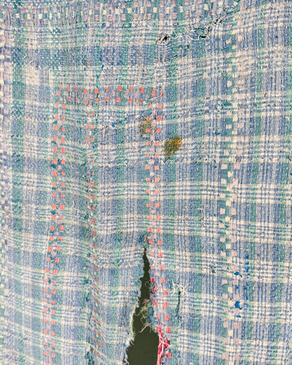Project Kantha Quilt: Green and Blue With Authentic Aged Texture