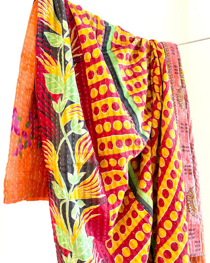 Sari Fabric Kantha Quilt 22 - Biggs & Hill