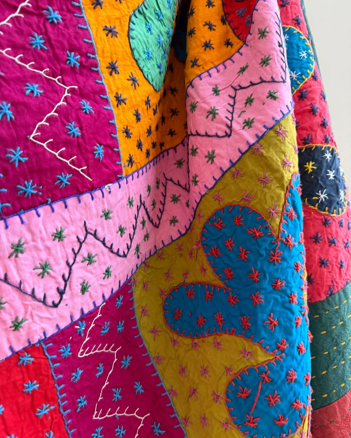 Patchwork Hand Stitched Jogi Bedspread 11 - King Size - Biggs & Hill