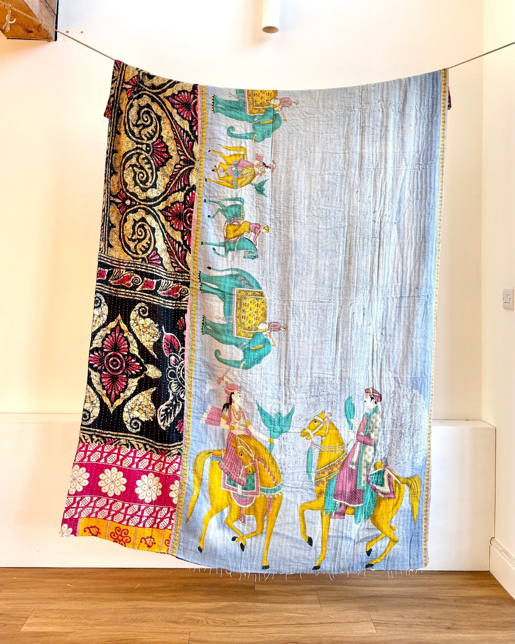 Sari Fabric Kantha Quilt 21 - Biggs & Hill
