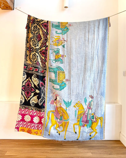 Sari Fabric Kantha Quilt 21 - Biggs & Hill