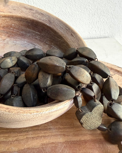 Vintage French Lourdes Rosary (Chapelet) – Wooden Pilgrimage Beads